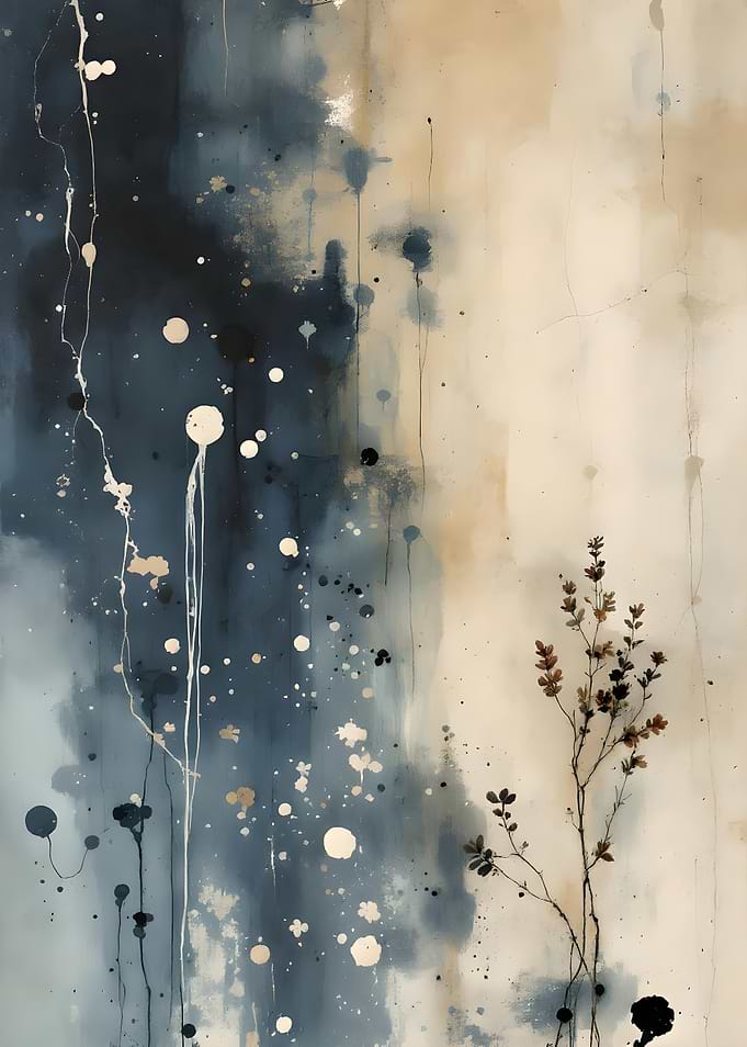 Abstract Painting with Organic Elements