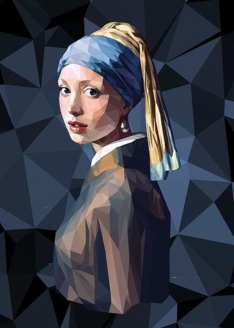 Girl with the Pearl Earring Low poly art