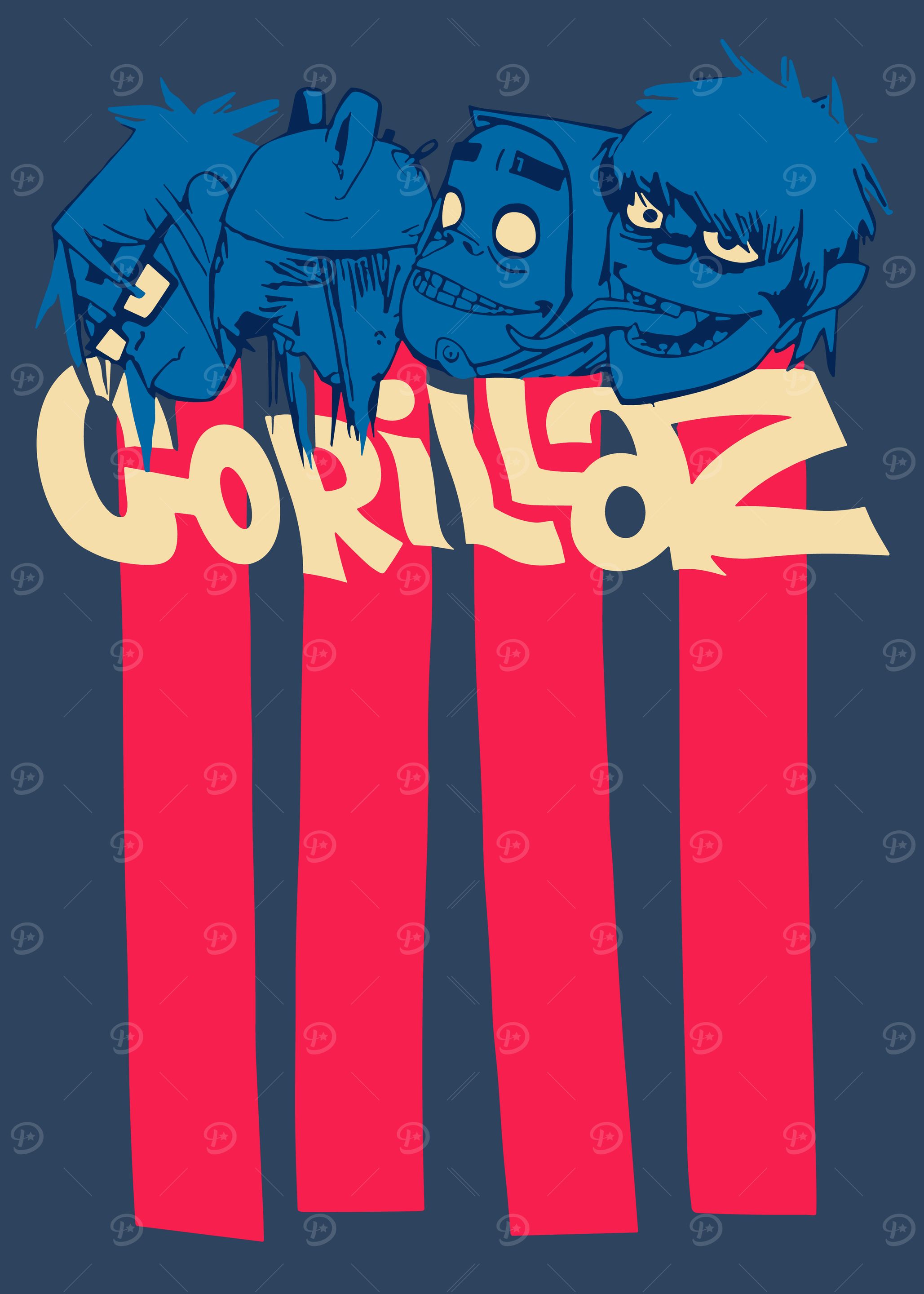 Gorillaz band cartoon style