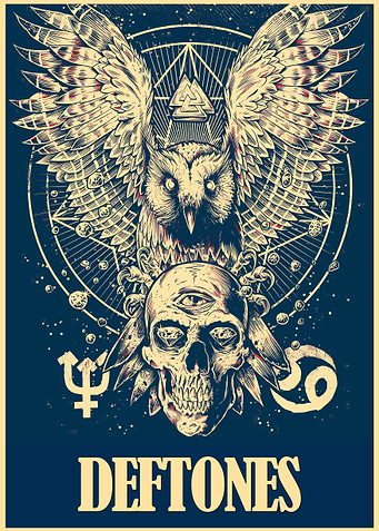 Deftones Owl and Skull Poster
