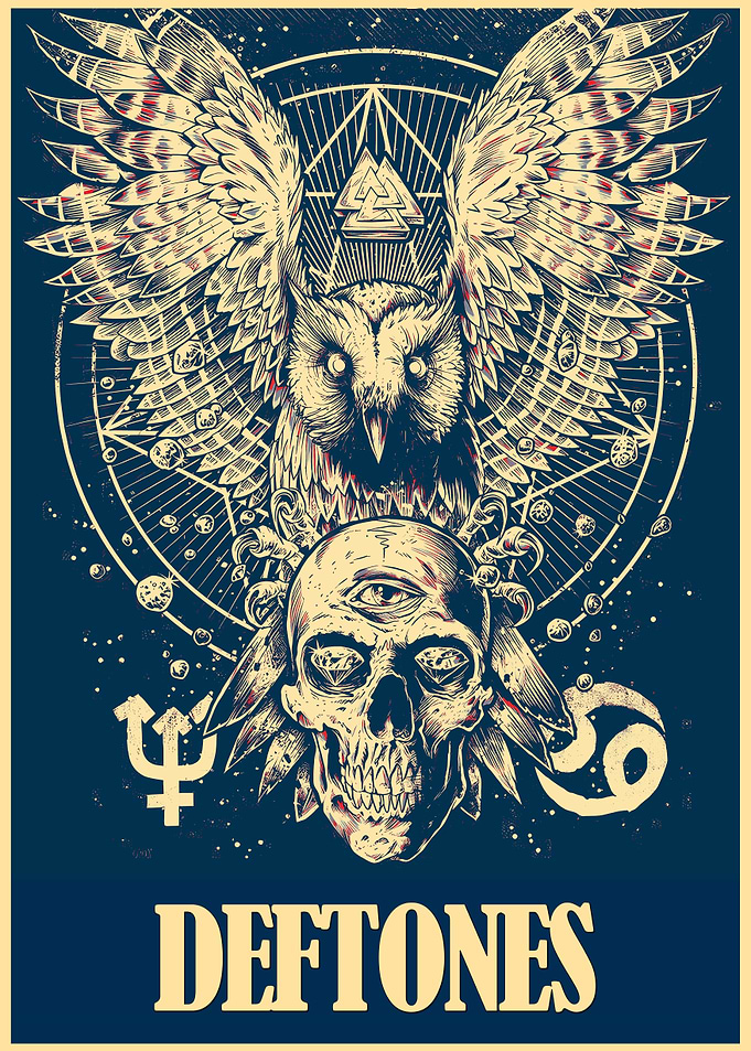 Deftones Owl and Skull Poster