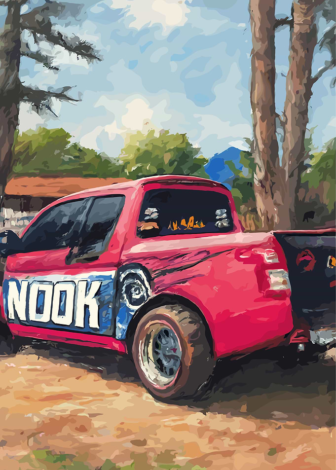 Red Truck with Nook Logo