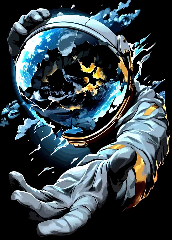 Astronaut Holding Earth Digital Art