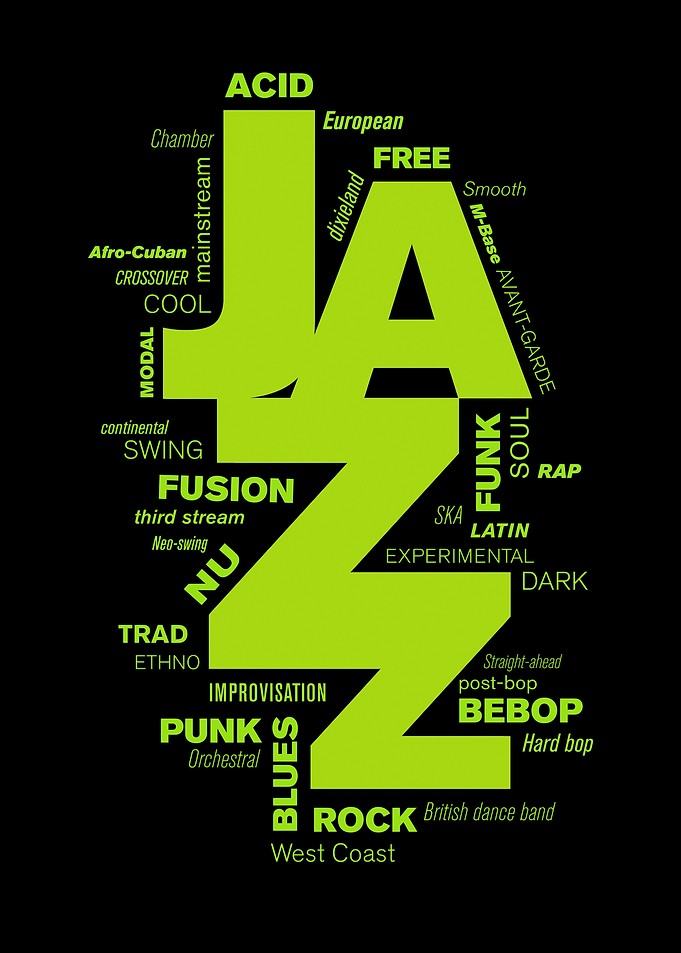 Jazz Music Styles Typography Art