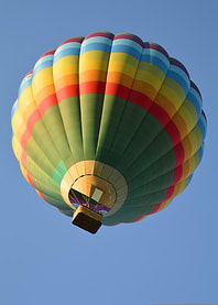 Colorful Hot Air Balloon in Blue Sky