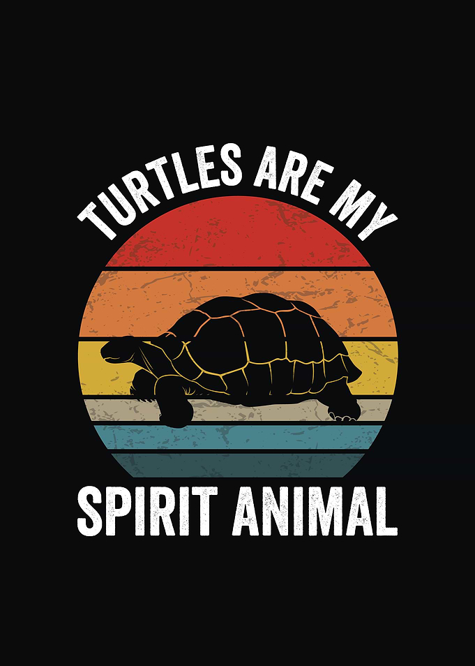 Turtles Are My Spirit Animal Retro Design