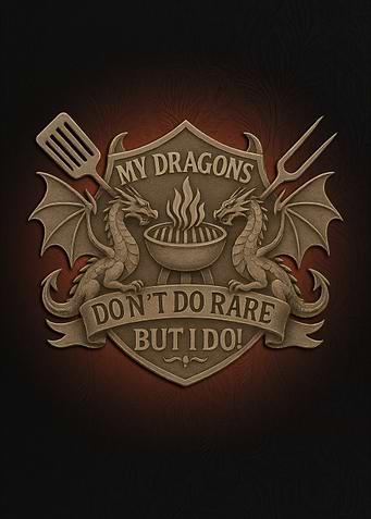 My Dragons Don’t Do Rare – Funny BBQ Dragon Crest