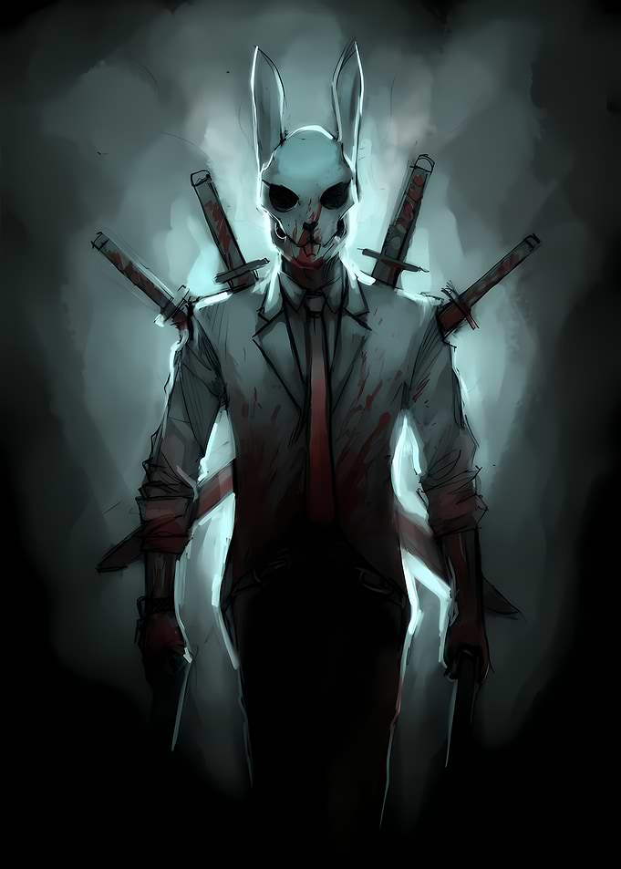 Creepy Rabbit Mask Assassin