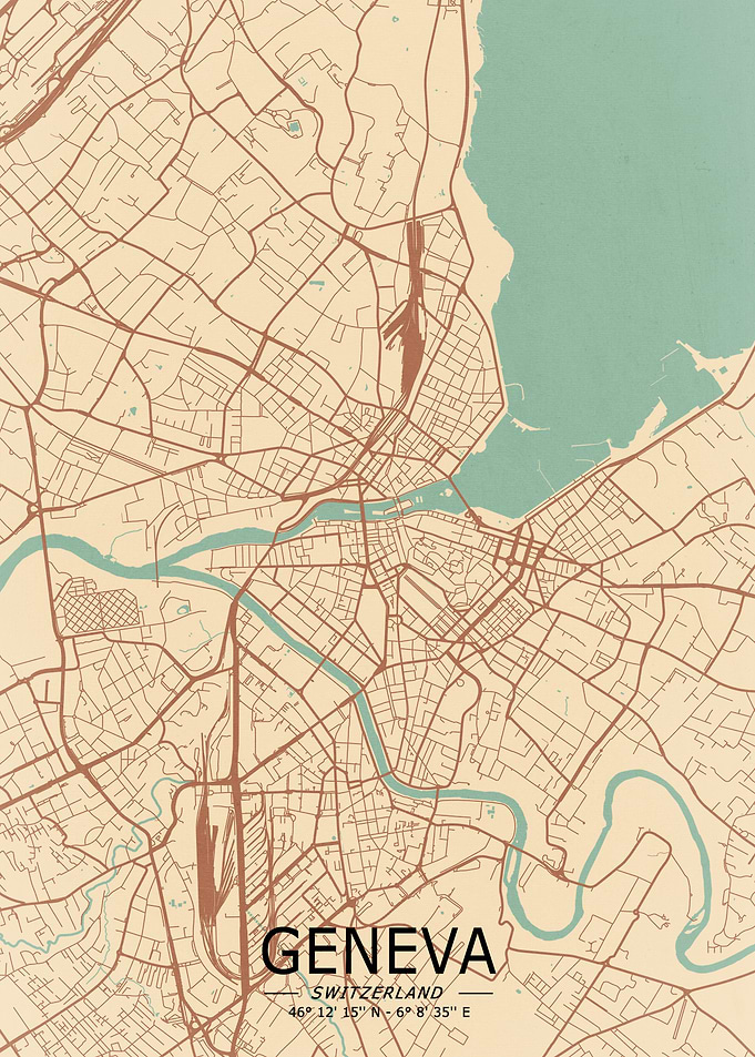 Geneva Vintage Map