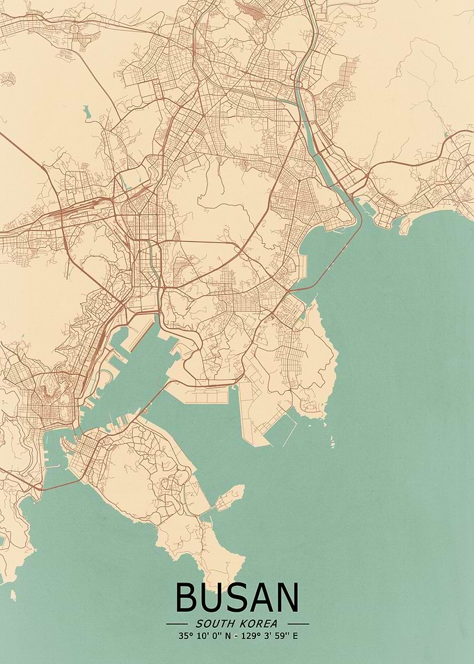 Busan Vintage Map