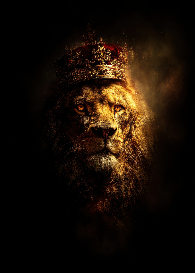 Lion King Portrait with Crown