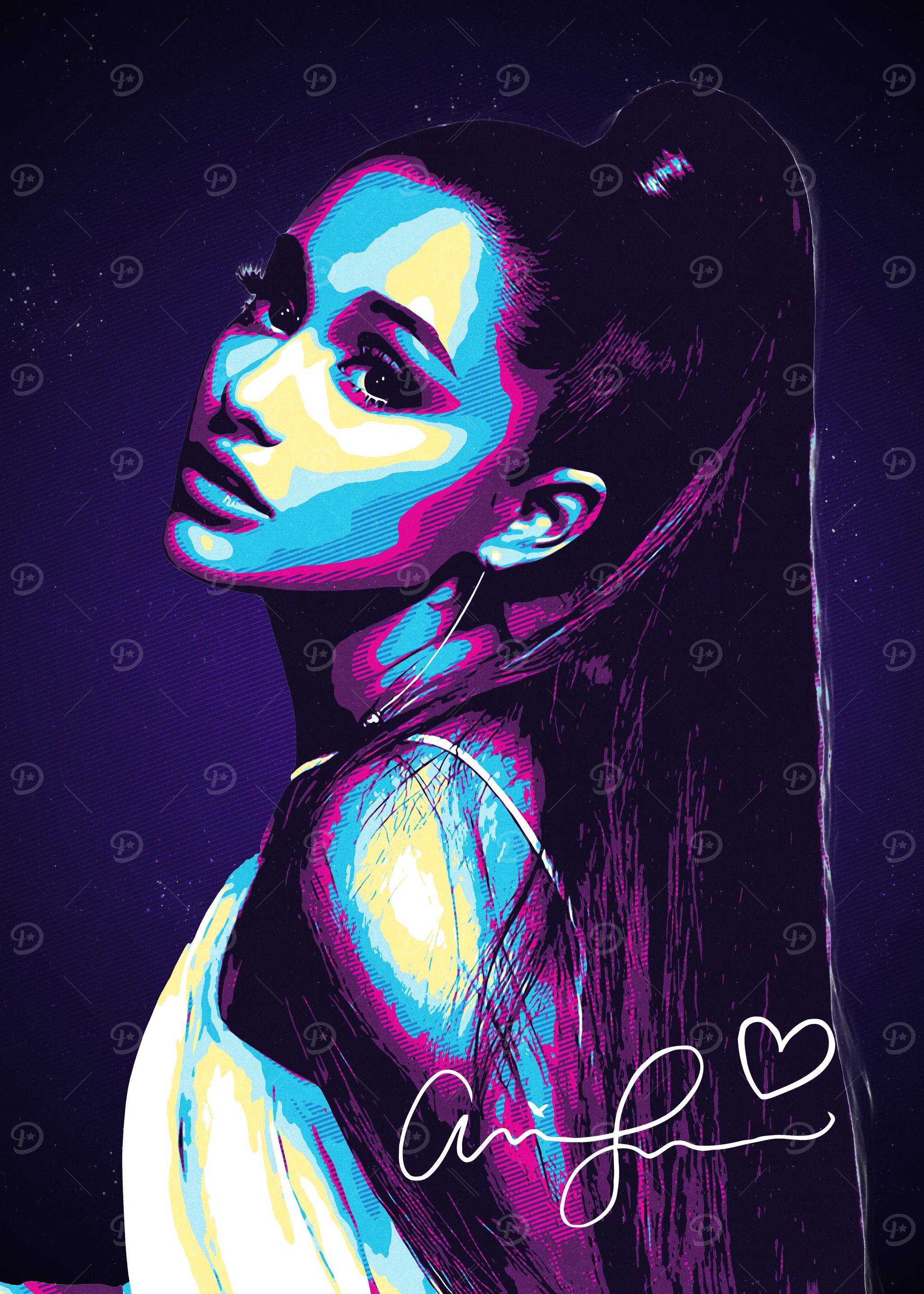 Ariana Grande Pop Art Portrait