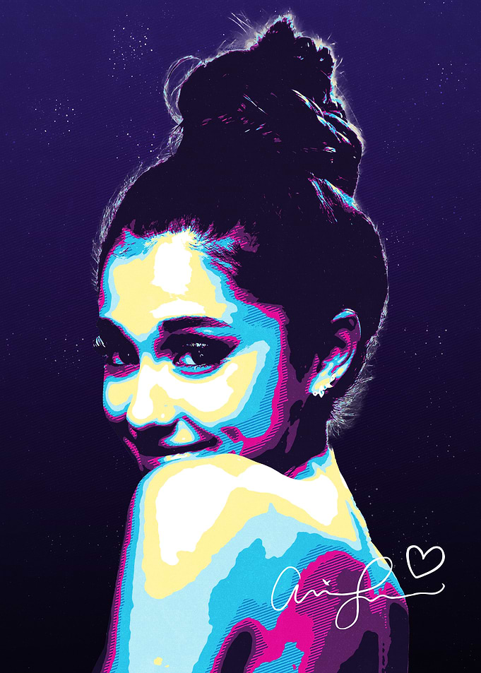 Ariana Grande Pop Art Portrait