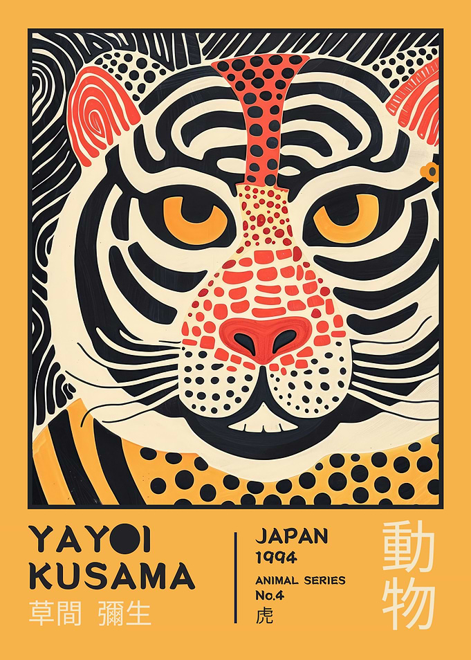 Yayoi Kusama Tiger Exhibition Poster