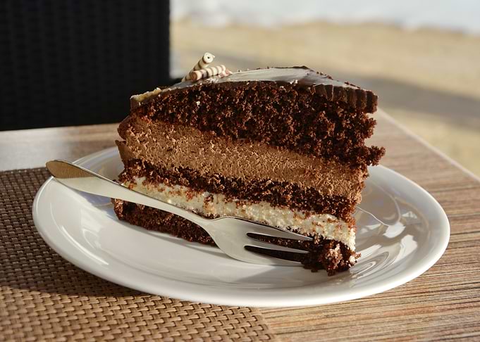 Slice of Chocolate Layer Cake