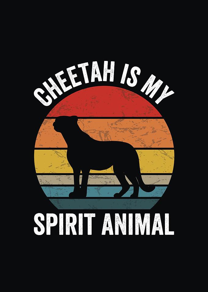Cheetah Spirit Animal Retro Design