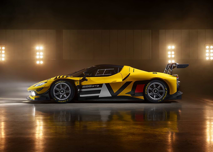 Yellow Ferrari 296 GT3 Race Car