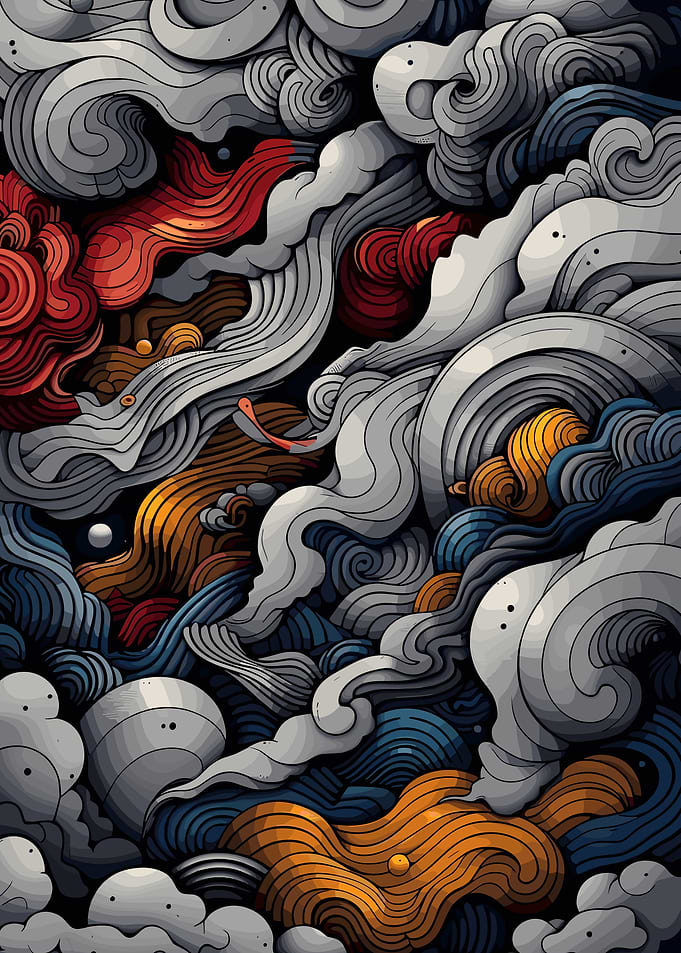 Abstract Swirling Colorful Pattern