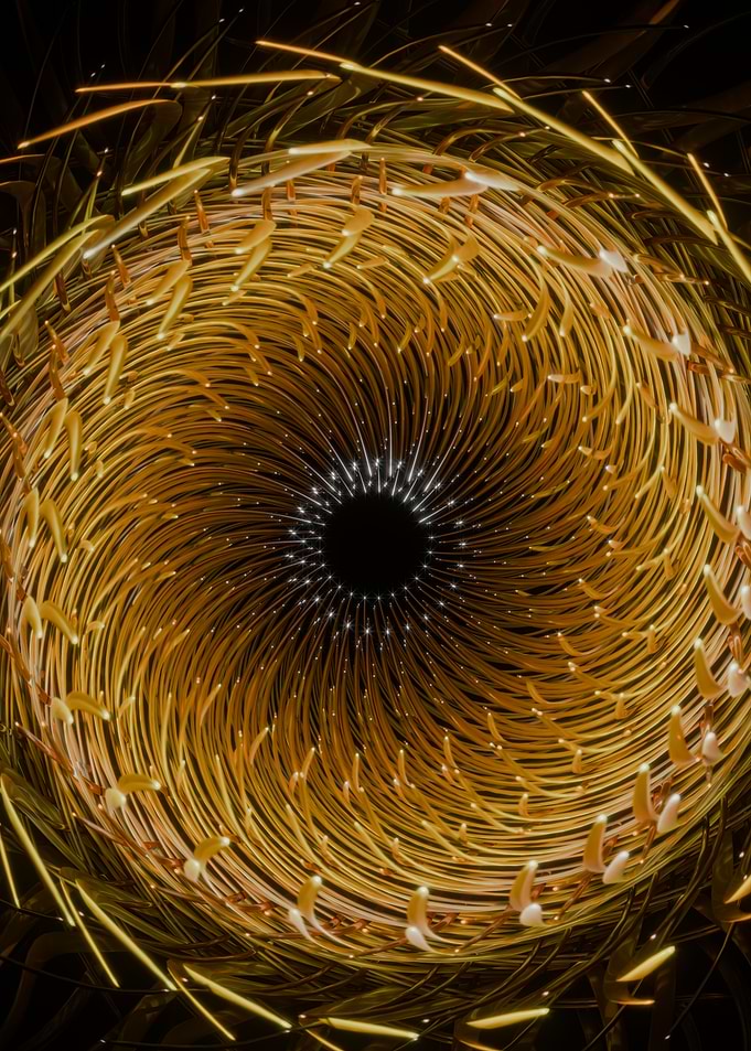 Golden Swirl Abstract Digital Art