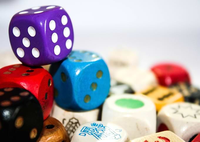 Pile of Colorful Dice