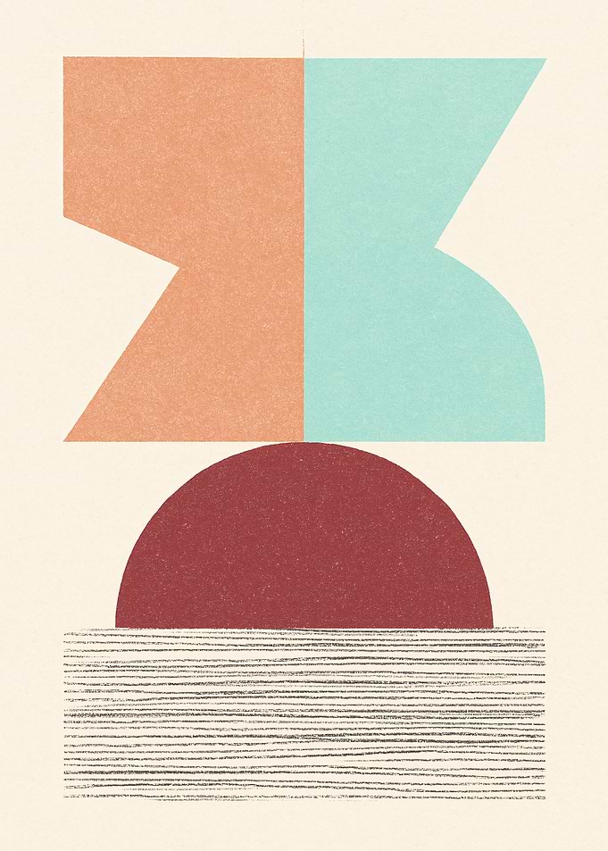 Abstract Geometric Shapes Art Print Design Layout