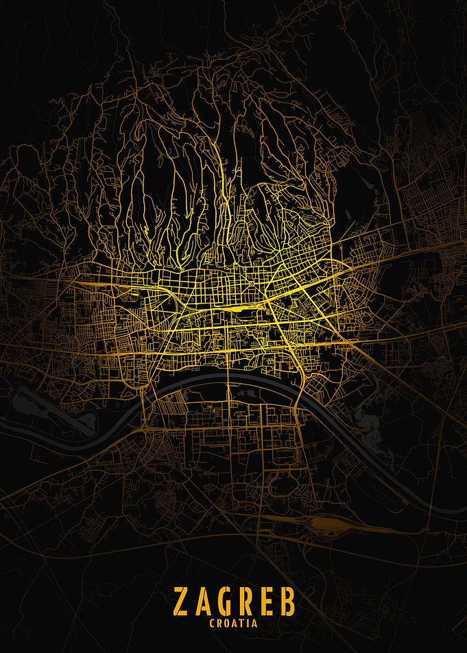 Golden Zagreb City Map