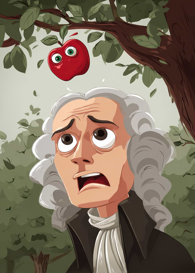 Falling Apple Cartoon