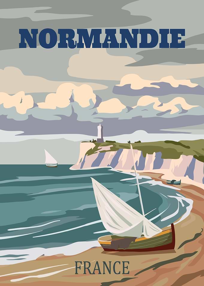Normandie, France Travel Poster