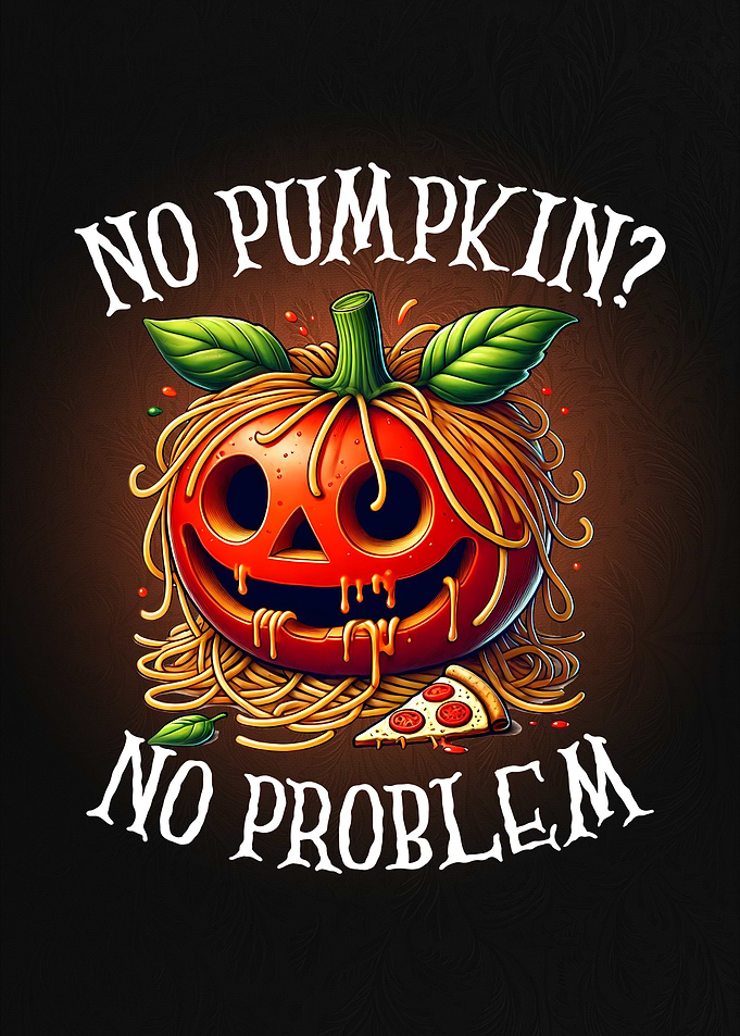 Tomato Jack-o’-Lantern – Funny Halloween Foodie Artwork