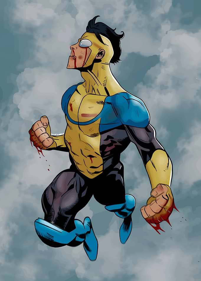 Invincible Superhero in Flight, Bloodied