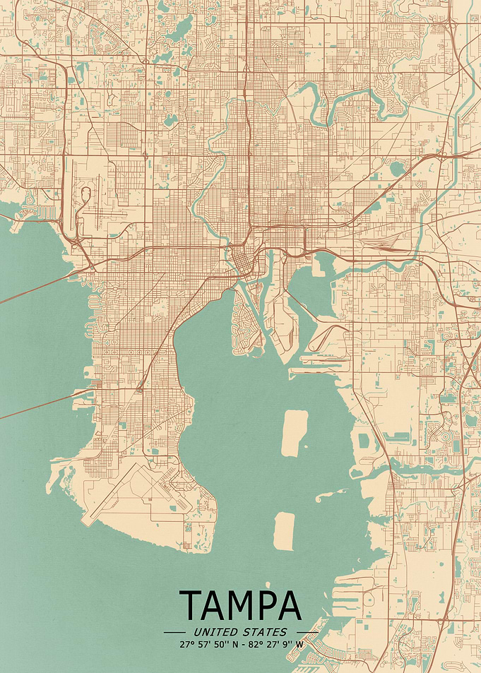 Tampa Vintage Map
