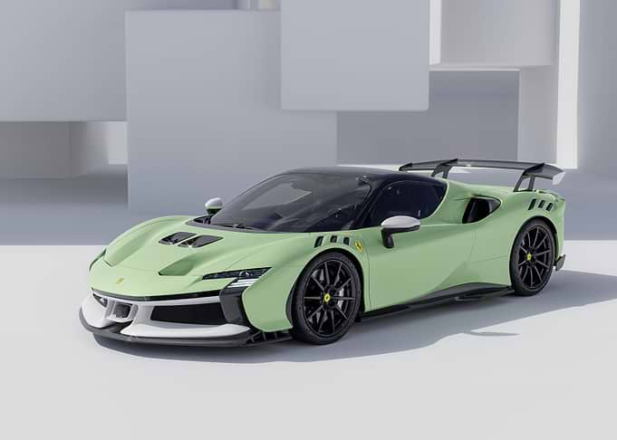 Light Green Ferrari SF90 Stradale