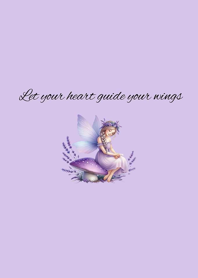 Fairy on Mushroom with Lavender