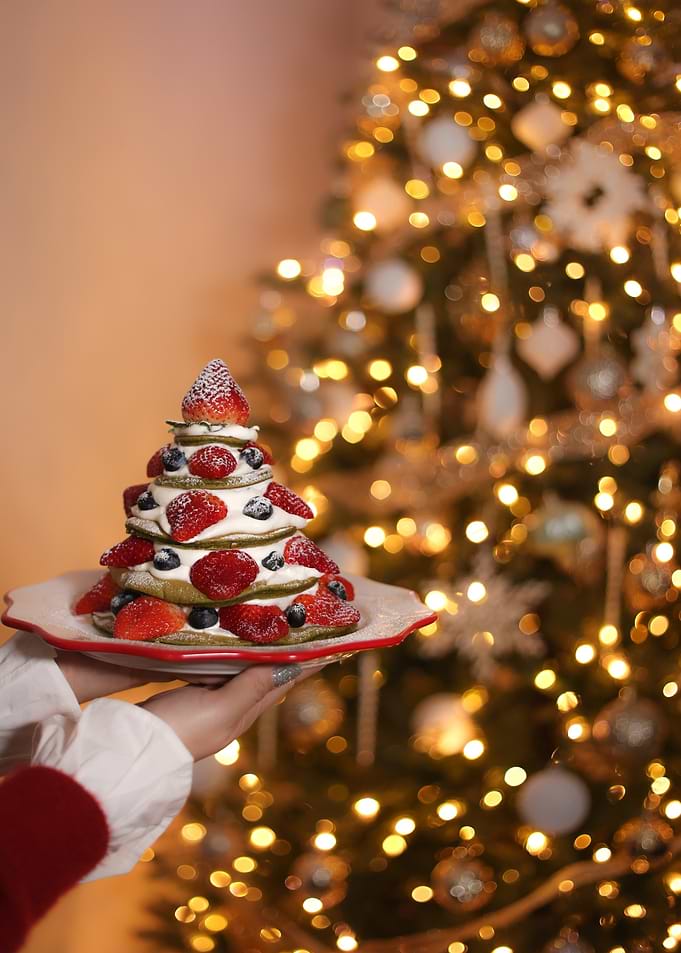 Christmas Tree Pancake Dessert