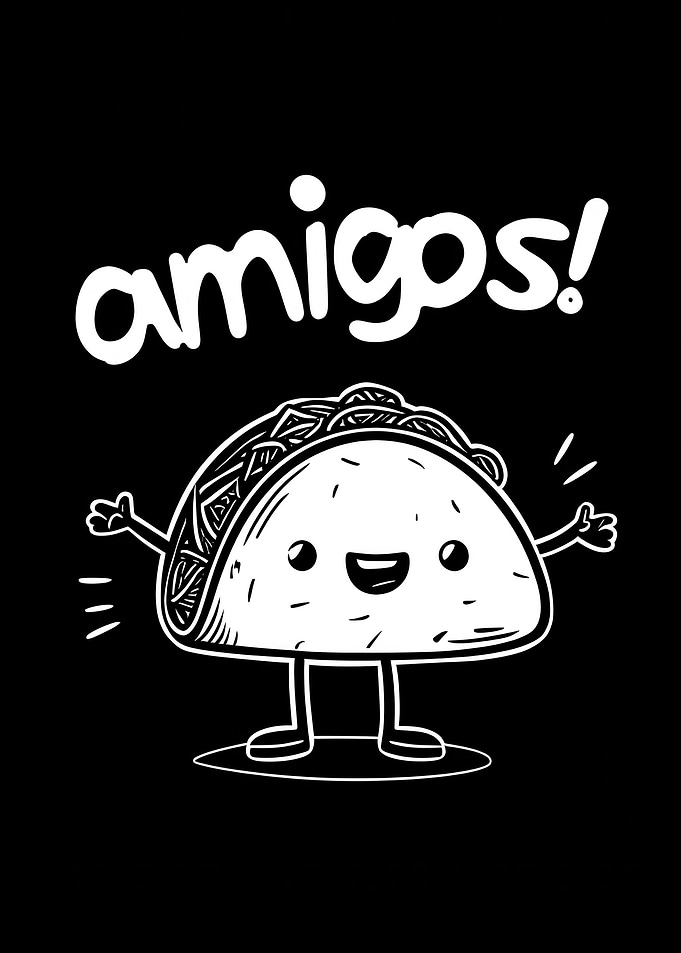 Amigos Taco Cartoon