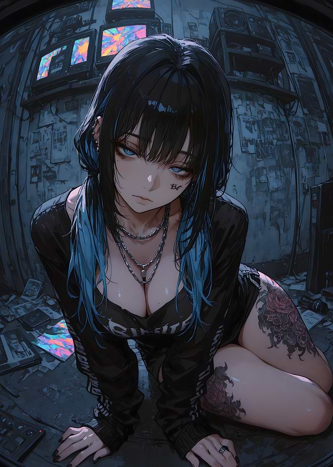 Anime Girl in Dark Room