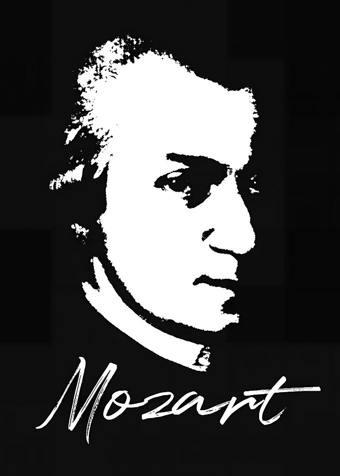 Mozart Portrait Black and White