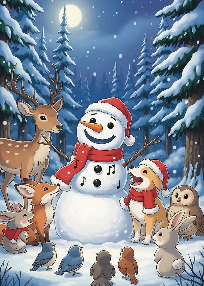 Winter Wonderland Caroling Scene