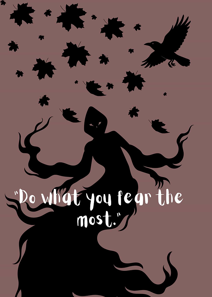 Fear-Themed Silhouette with Motivational Quote
