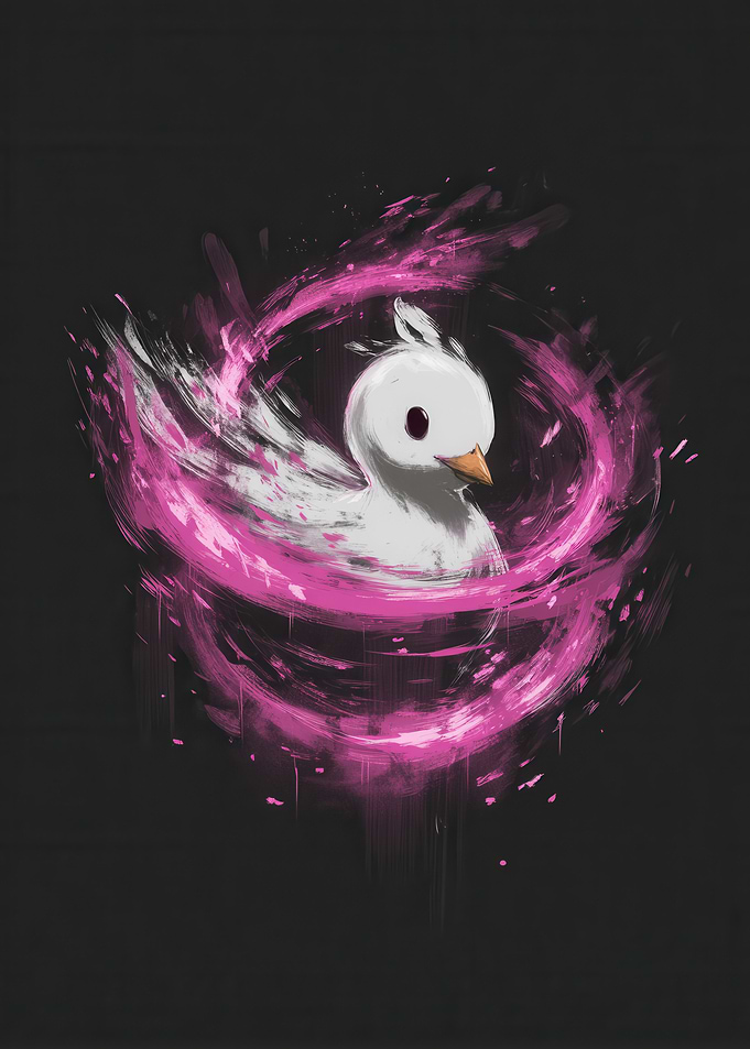 Duck with Pink Energy Aura