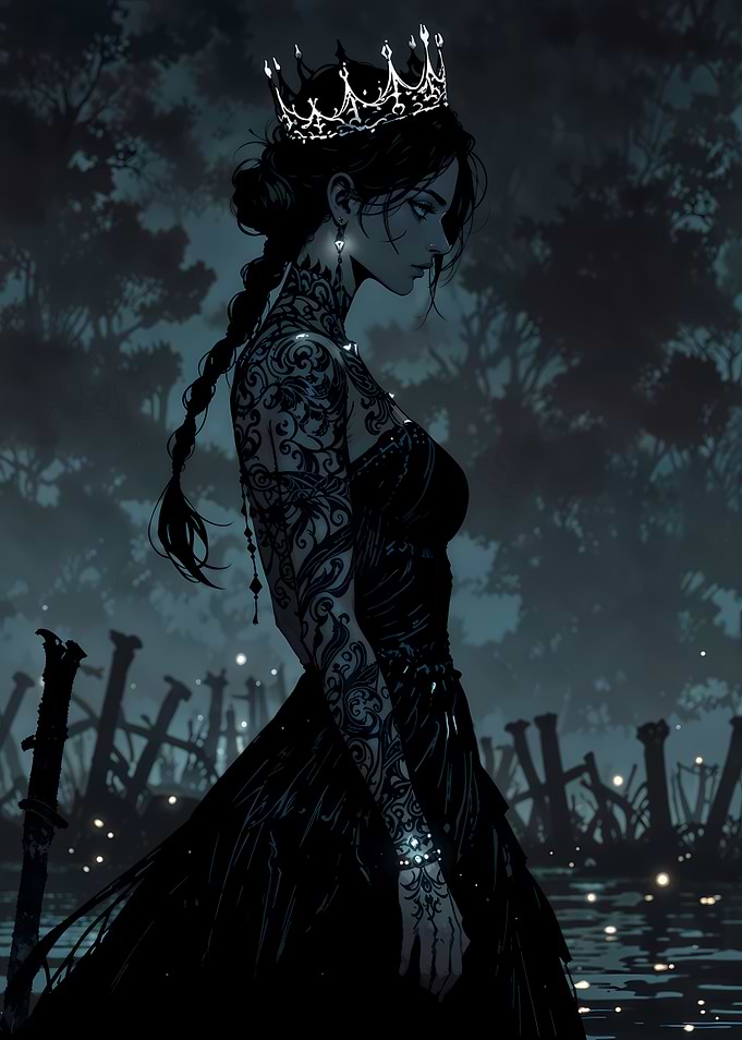 Queen in Dark Fantasy Setting