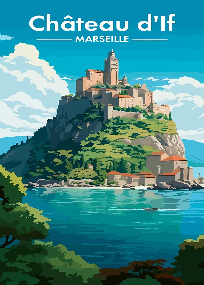 Château d'If Marseille Travel Poster