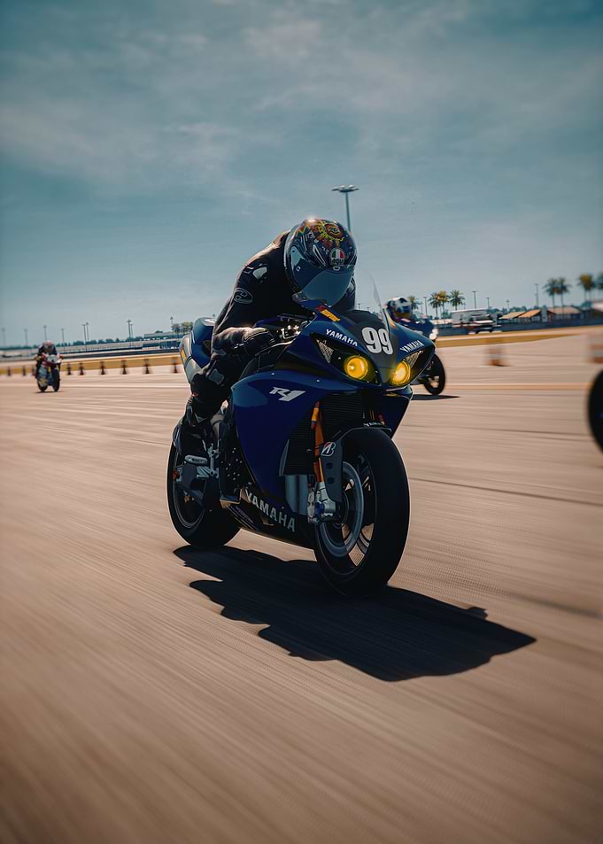 Motorcycle race on a sunny day