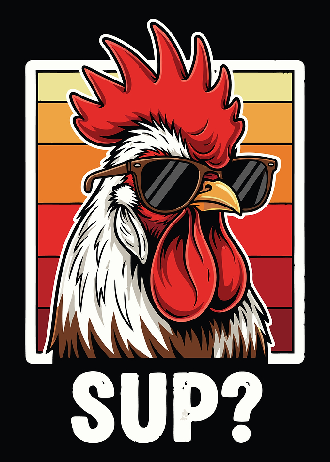 Cool Rooster with Sunglasses Illustration