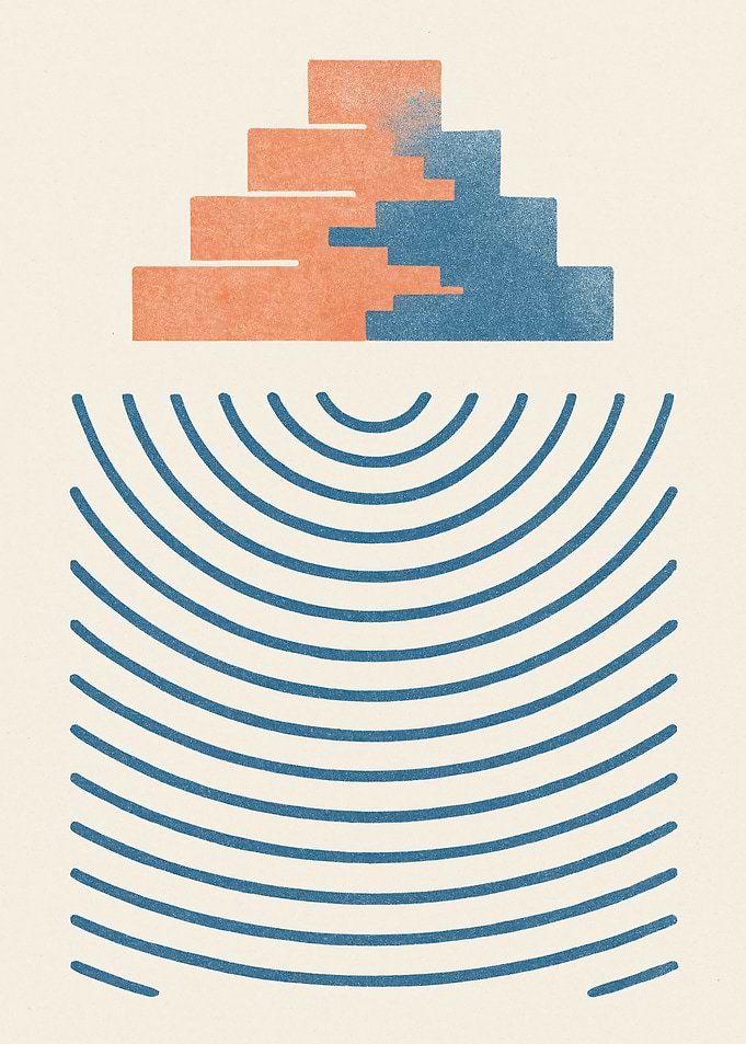 Abstract Geometric Shapes with Concentric Arcs