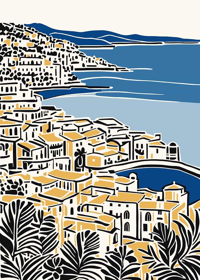 Coastal Town Illustration