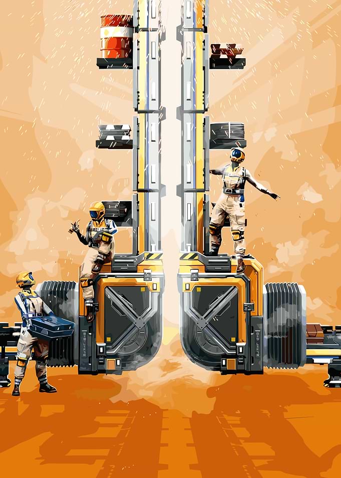 Satisfactory Game Scene with Engineers