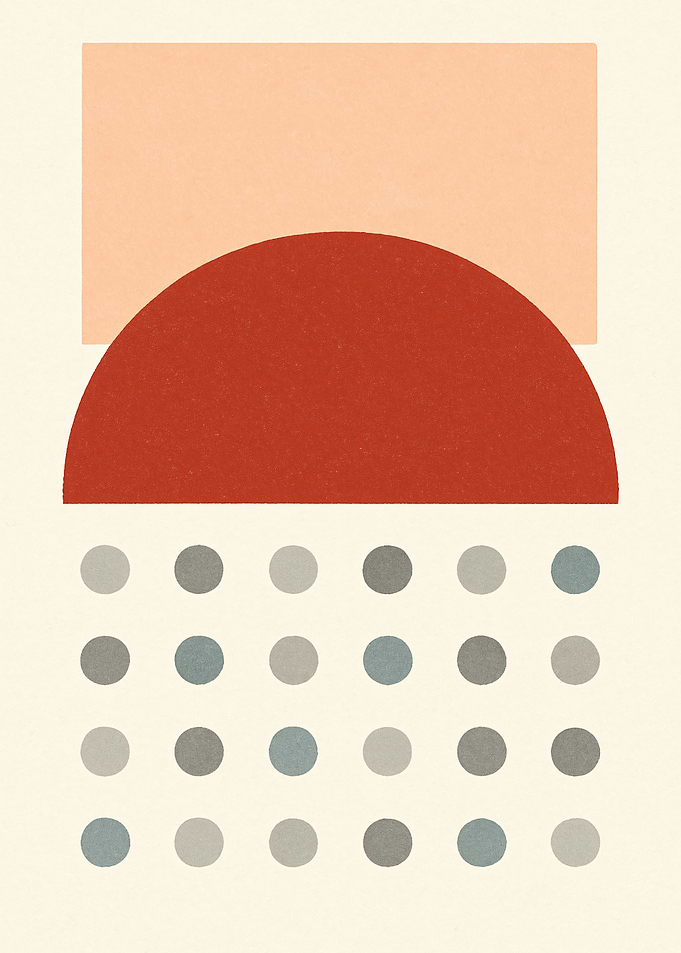 Abstract Geometric Composition with Circles and Shapes