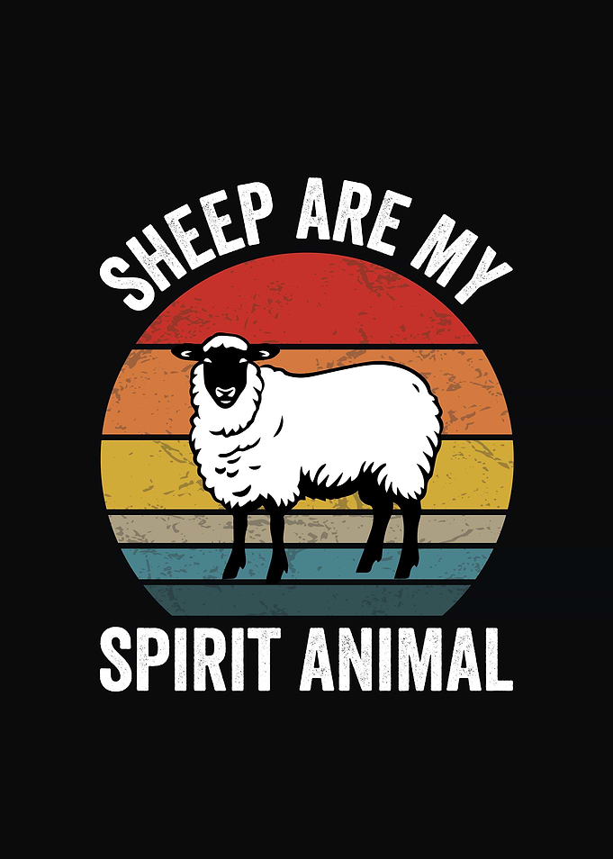 Sheep Are My Spirit Animal Retro Design