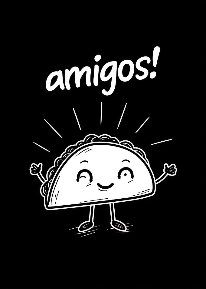 Amigos Taco Cartoon